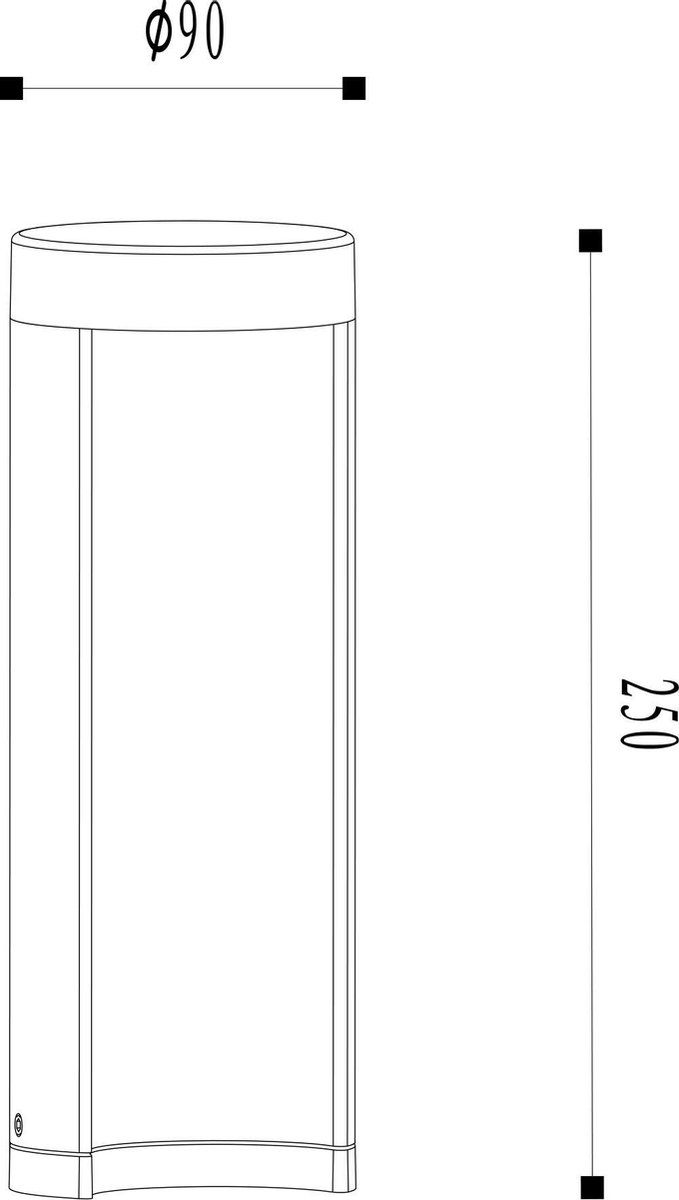 Lucide Combo Tuinpaal LED - 25 cm - Zwart