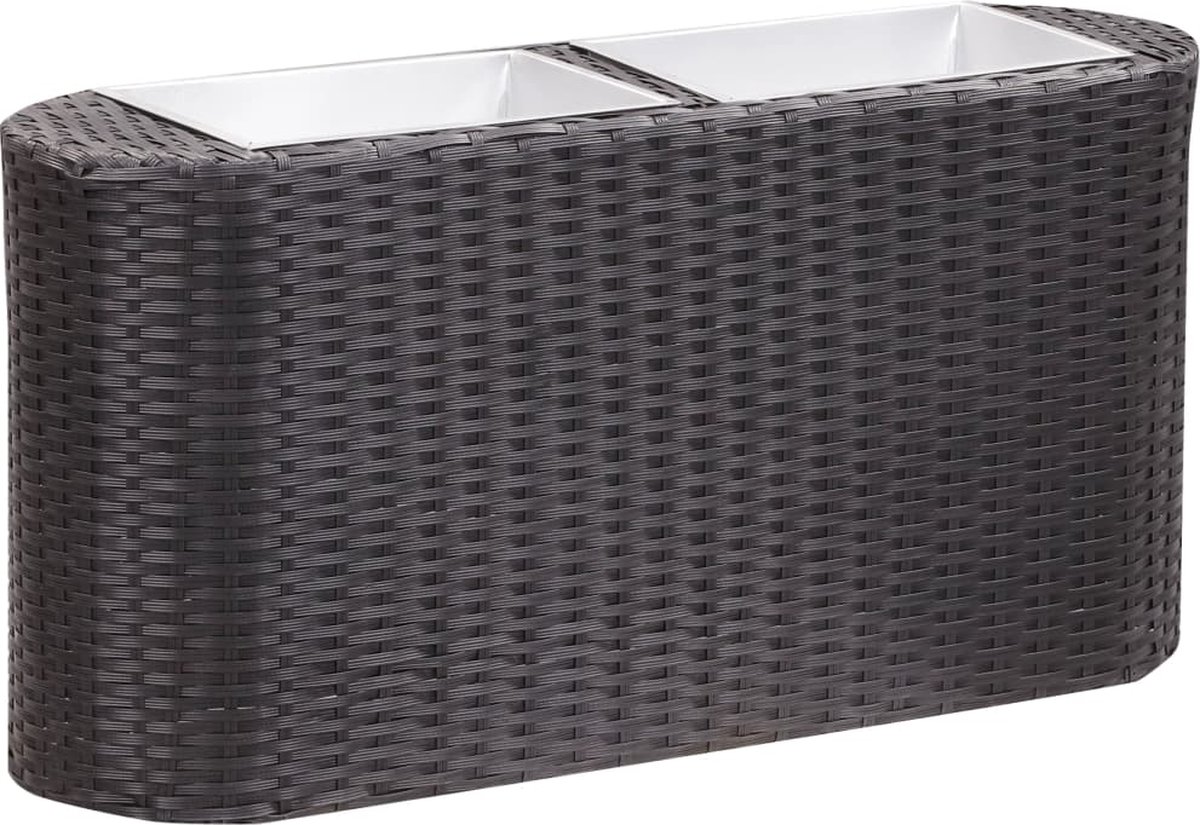 Vidaxl Plantenbak Verhoogd 80x25x40 Cm Poly Rattan - Negro