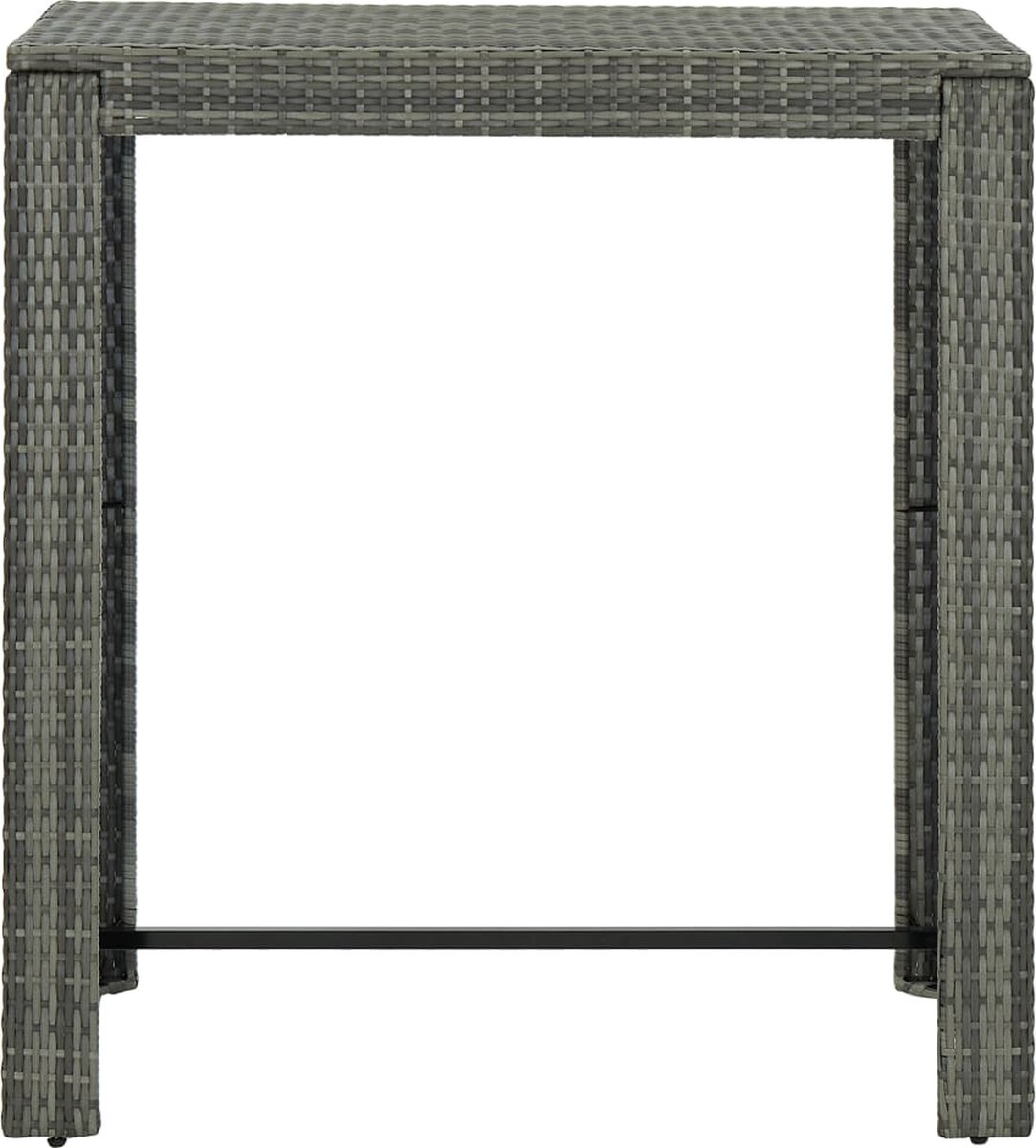 Vidaxl Tuinbartafel 100x60,5x110,5 Cm Poly Rattan - Grijs