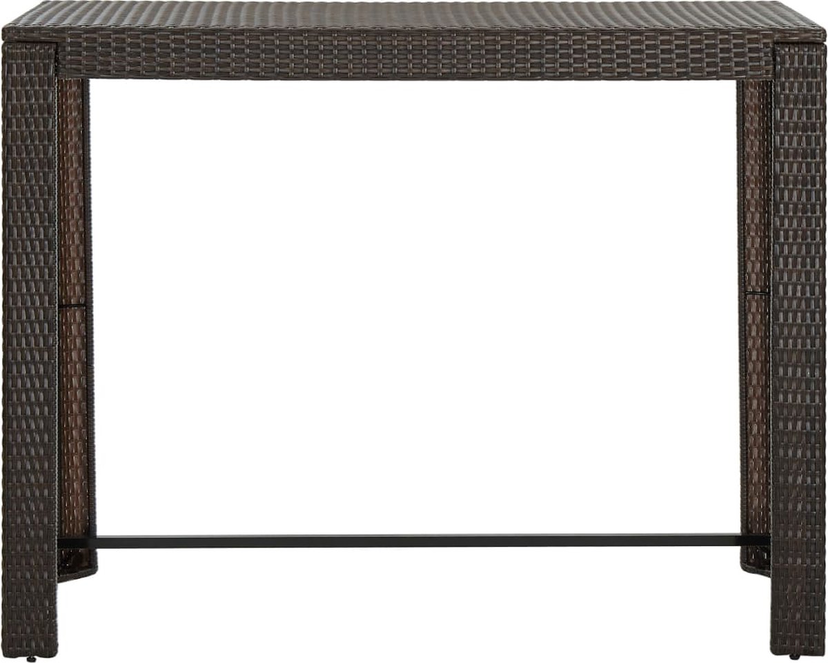 Vidaxl Tuinbartafel 140,5x60,5x110,5 Cm Poly Rattan - Bruin