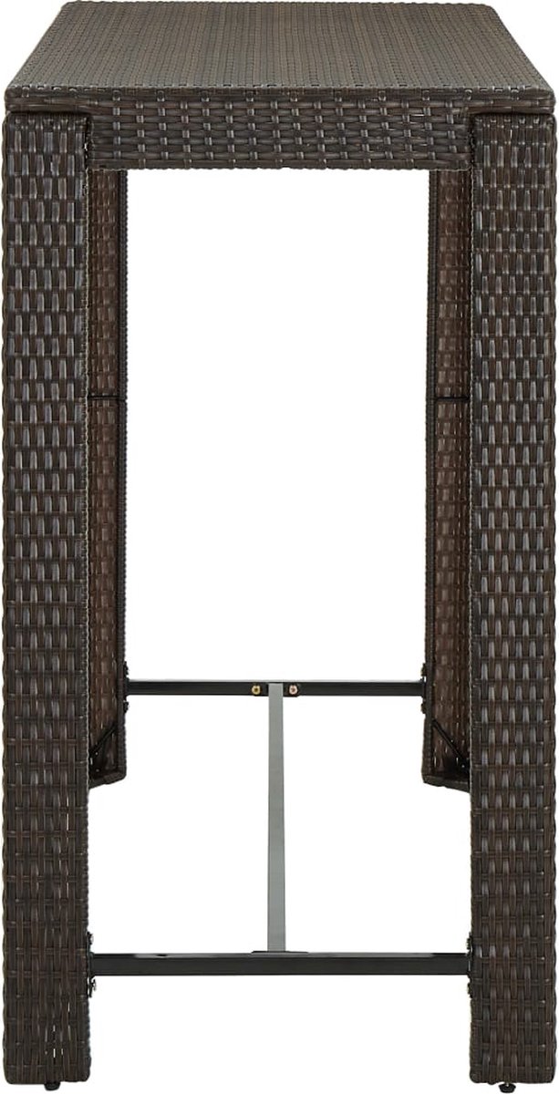 Vidaxl Tuinbartafel 140,5x60,5x110,5 Cm Poly Rattan - Bruin