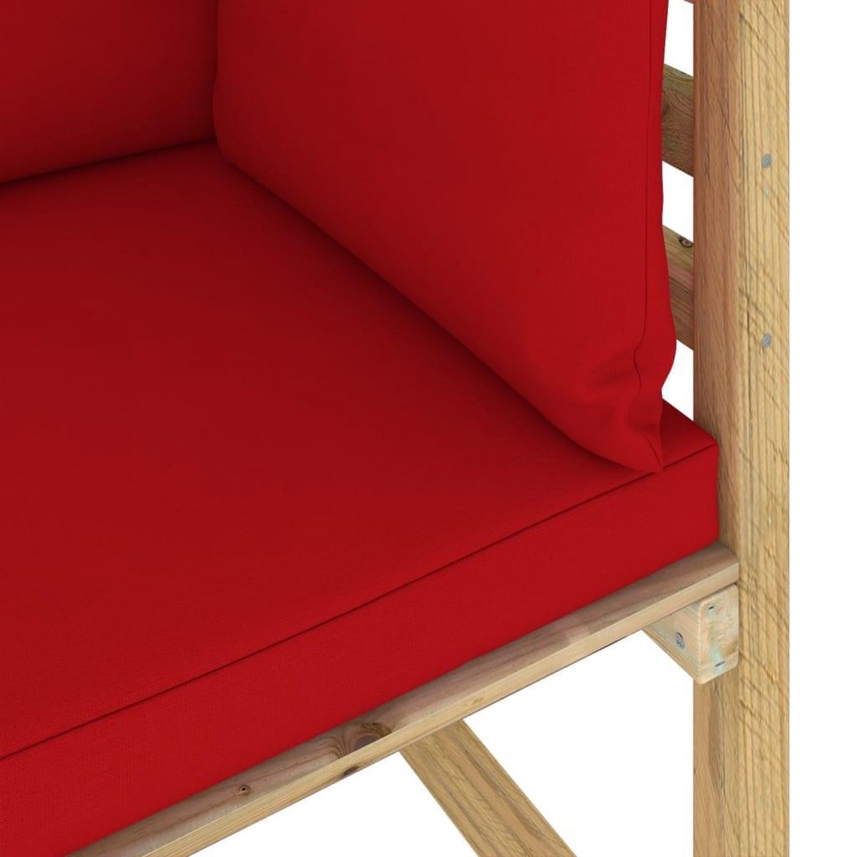 Vidaxl Tuinhoekbank Met Kussens Geïmpregneerd Grenenhout - Rood