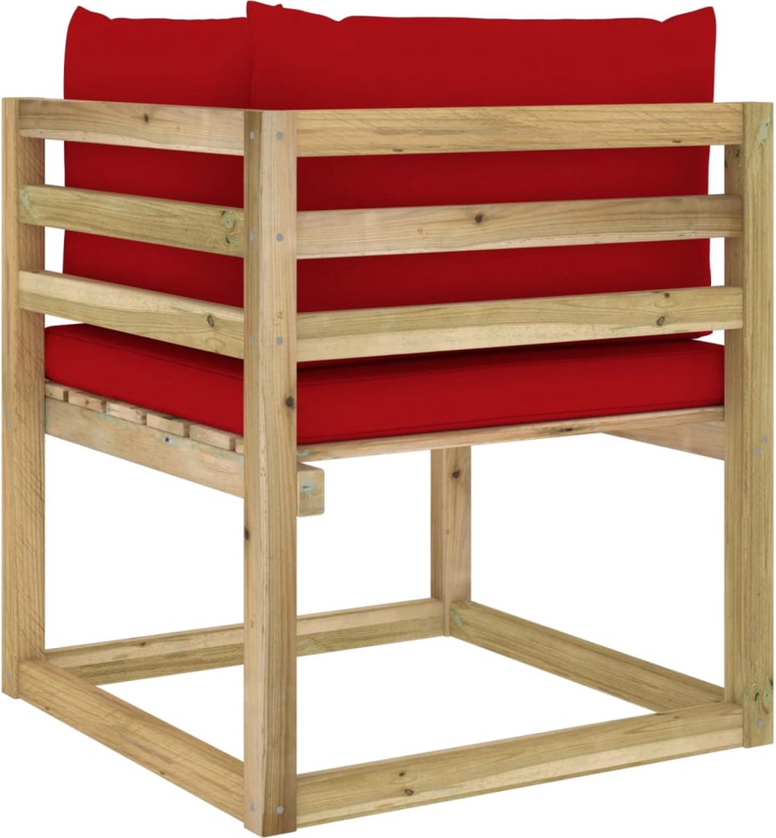Vidaxl Tuinhoekbank Met Kussens Geïmpregneerd Grenenhout - Rood