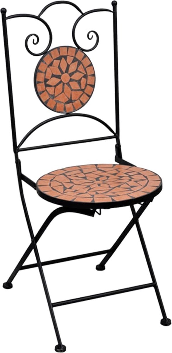 Vidaxl 3-delige Bistroset Mozaïek Keramische Tegel Terracottakleurig - Bruin