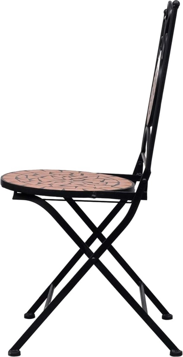 Vidaxl 3-delige Bistroset Mozaïek Keramische Tegel Terracottakleurig - Bruin