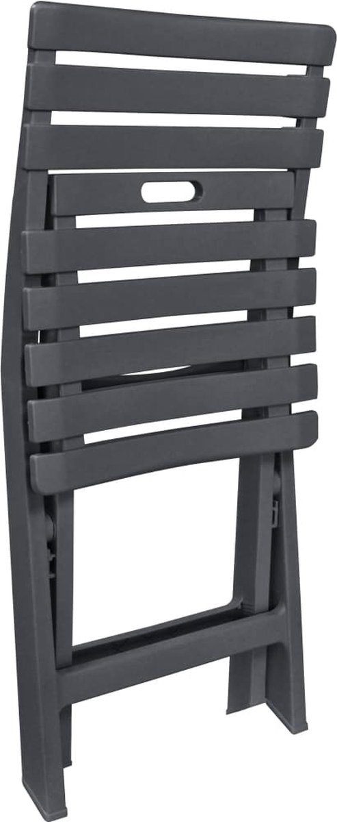 Vidaxl 3-delige Bistroset Inklapbaar Kunststof Antraciet - Grijs