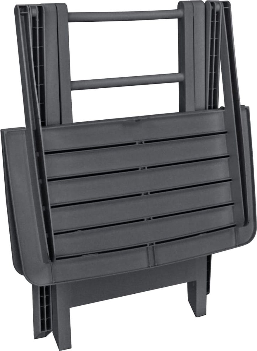 Vidaxl 3-delige Bistroset Inklapbaar Kunststof Antraciet - Grijs