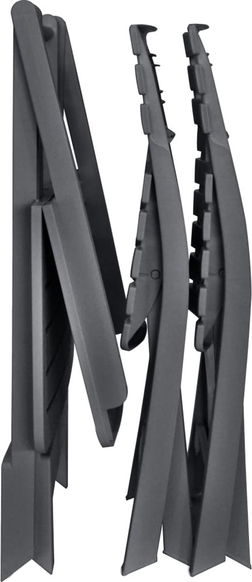 Vidaxl 3-delige Bistroset Inklapbaar Kunststof Antraciet - Grijs