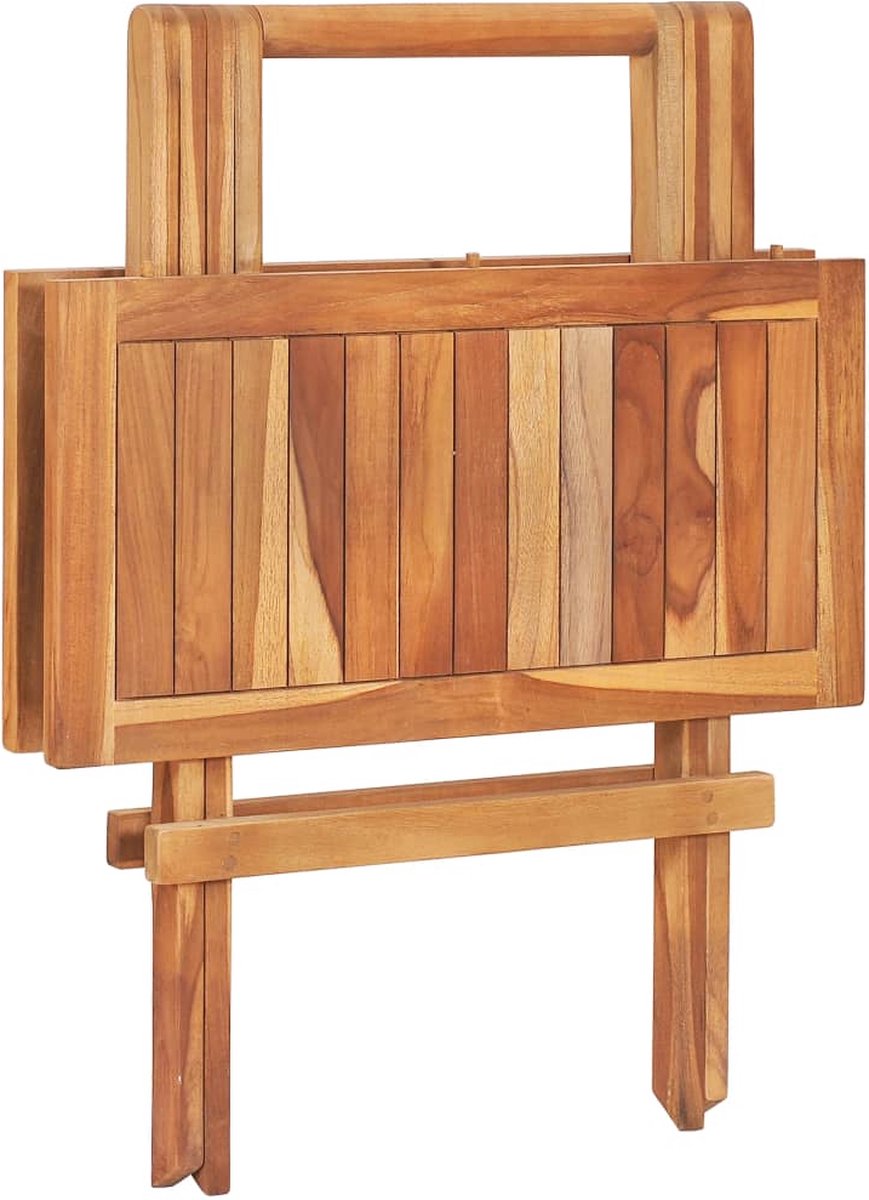 Vidaxl 3-delige Bistroset Met Koningse Kussens Massief Teakhout - Blauw