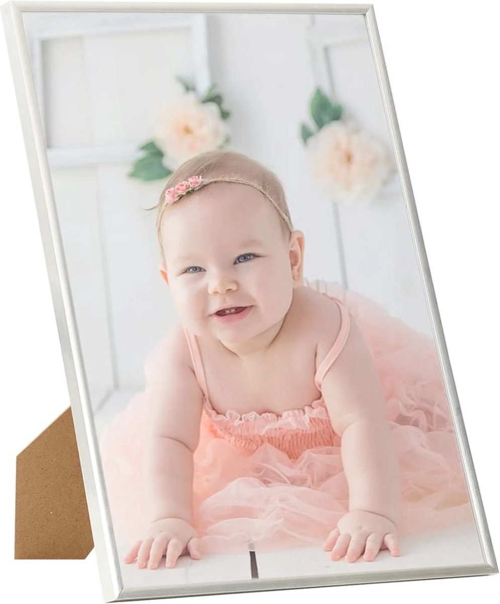 Vidaxl Fotolijsten 5 St Voor Wand Of Tafel 40x50 Cm Mdf Zilverkleurig - Silver