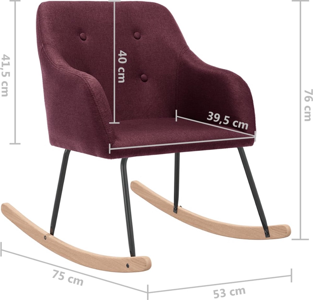 Vidaxl Schommelstoel Stof - Paars
