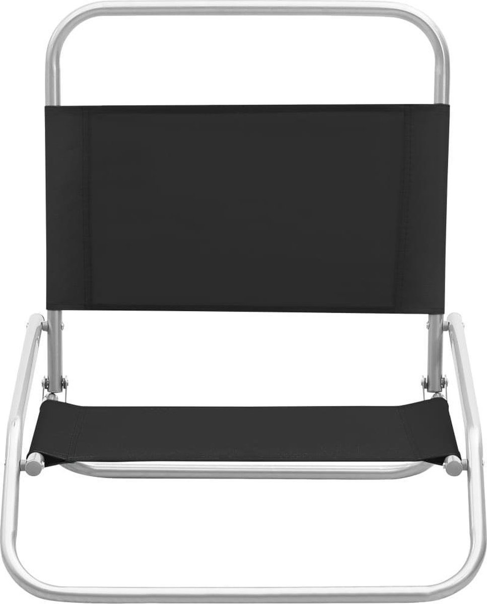 Vidaxl Strandstoelen 2 St Inklapbaar Stof - Zwart