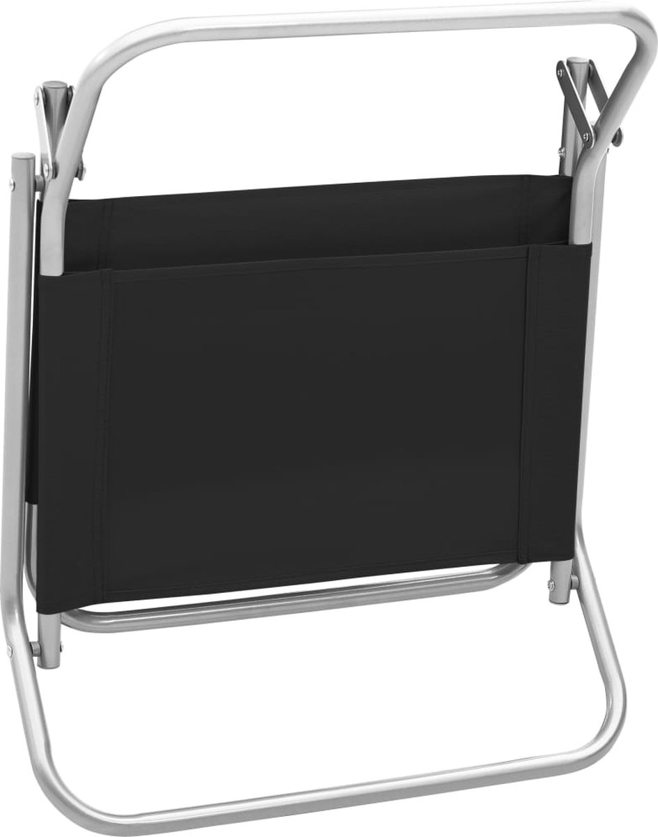 Vidaxl Strandstoelen 2 St Inklapbaar Stof - Zwart