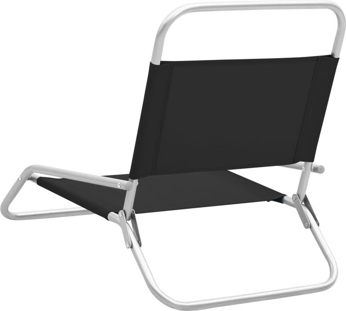 Vidaxl Strandstoelen 2 St Inklapbaar Stof - Negro