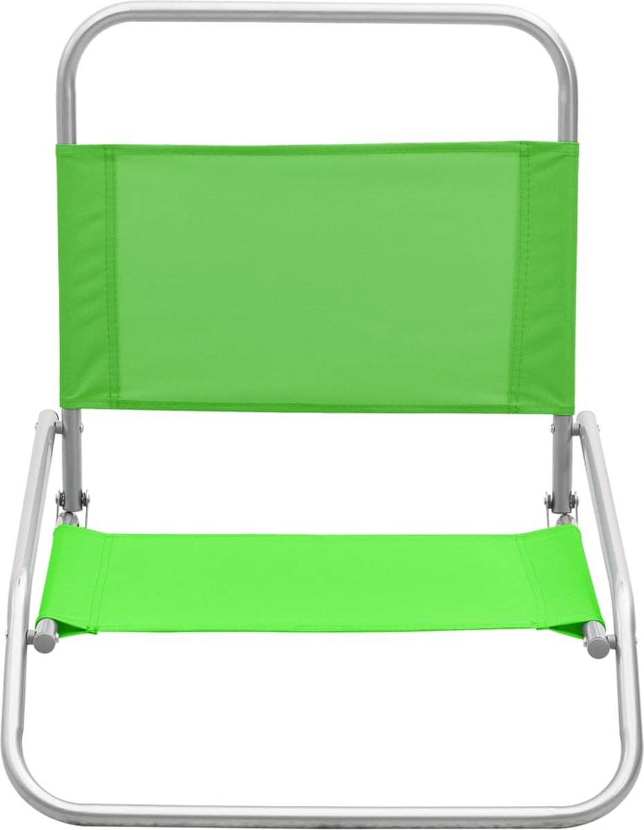 Vidaxl Strandstoelen 2 St Inklapbaar Stof - Groen