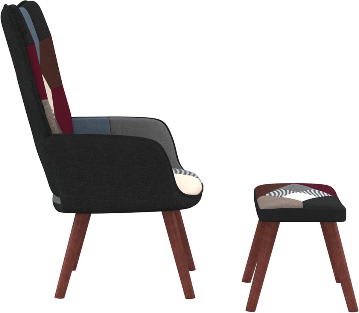 Vidaxl Relaxstoel Met Voetenbank Patchwork Stof