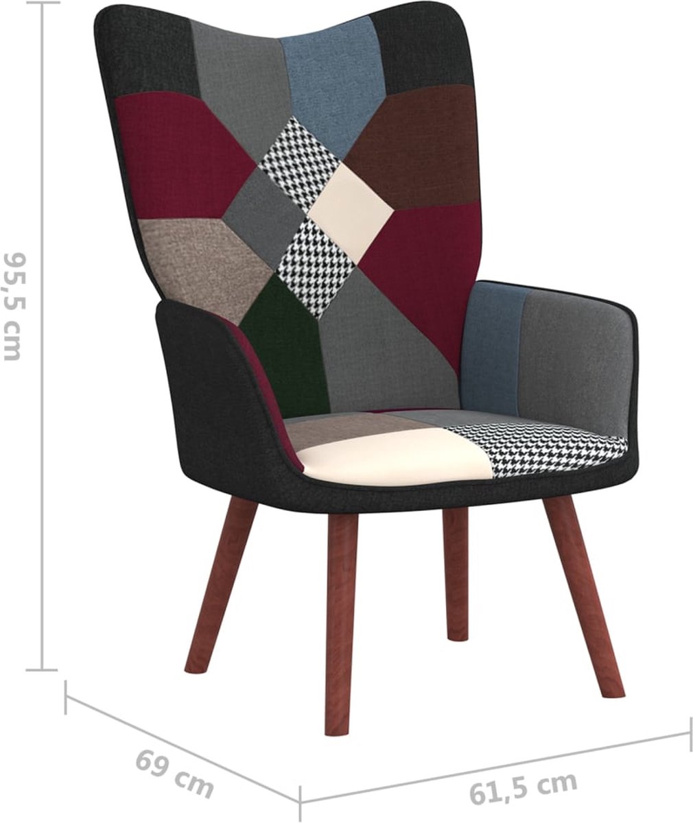 Vidaxl Relaxstoel Met Voetenbank Patchwork Stof