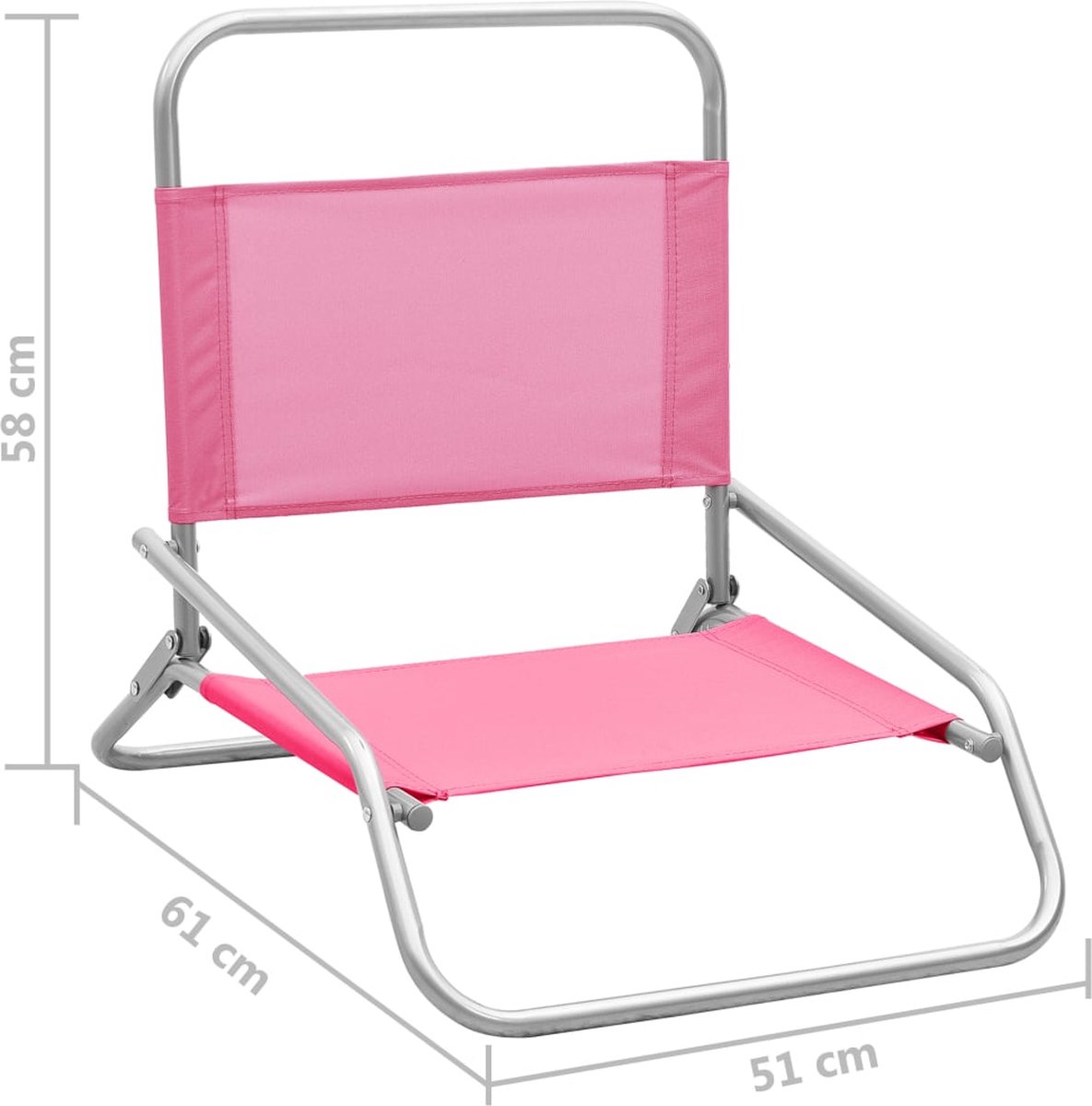 Vidaxl Strandstoelen 2 St Inklapbaar Stof - Roze