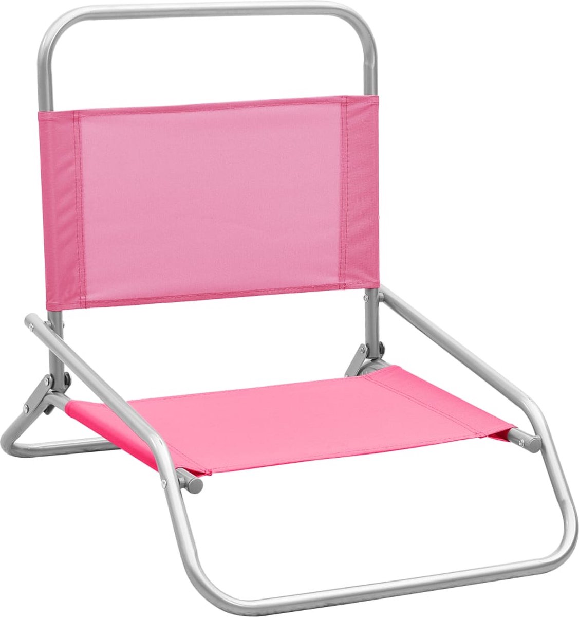 Vidaxl Strandstoelen 2 St Inklapbaar Stof - Roze