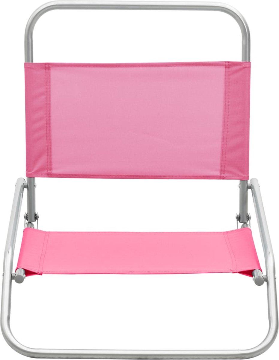 Vidaxl Strandstoelen 2 St Inklapbaar Stof - Roze
