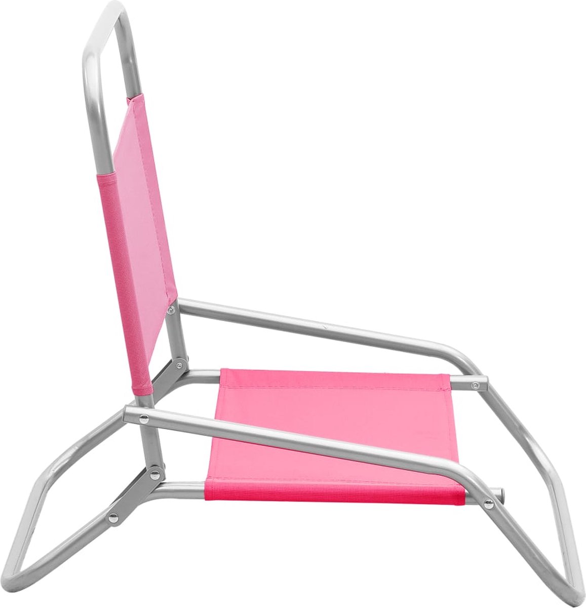 Vidaxl Strandstoelen 2 St Inklapbaar Stof - Roze
