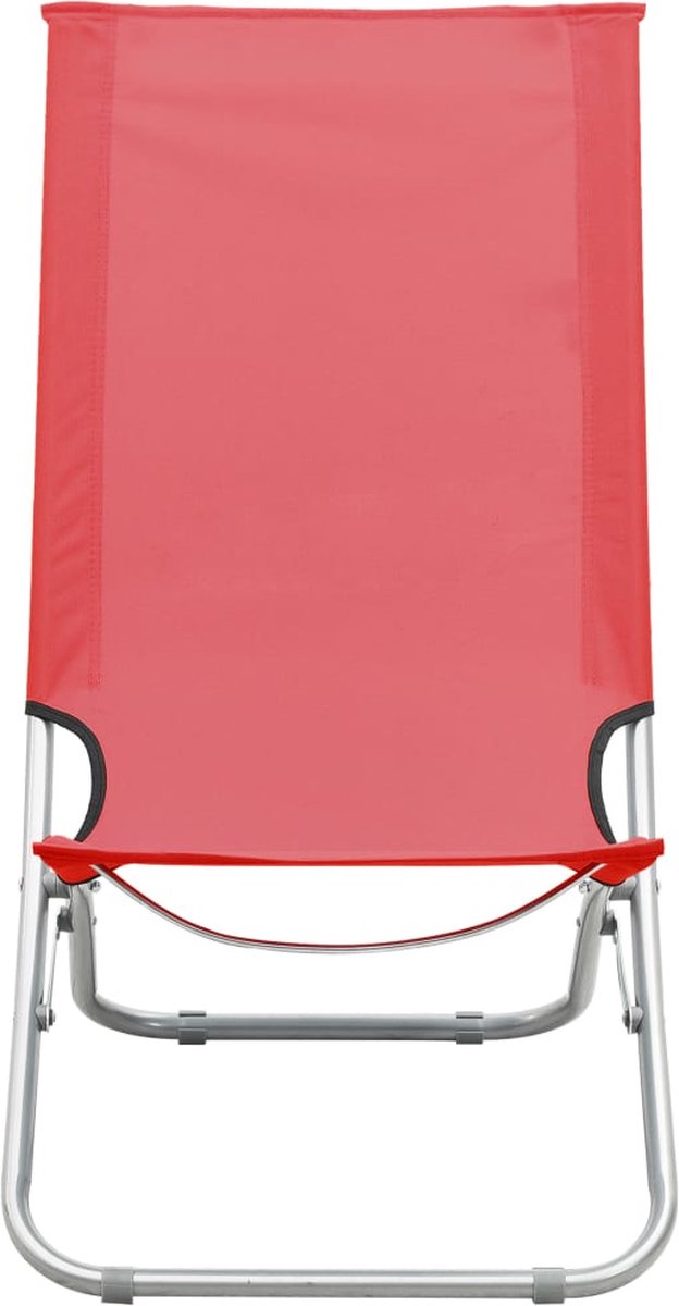 Vidaxl Strandstoelen 2 St Inklapbaar Stof - Rood