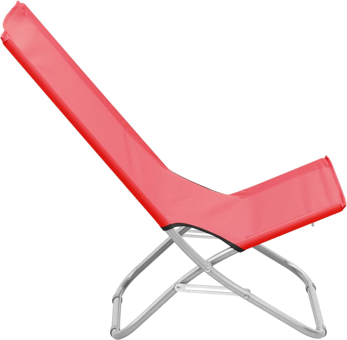 Vidaxl Strandstoelen 2 St Inklapbaar Stof - Rood