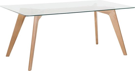 Beliani Hudson Eettafel Veiligheidsglas 90 X 180 Cm