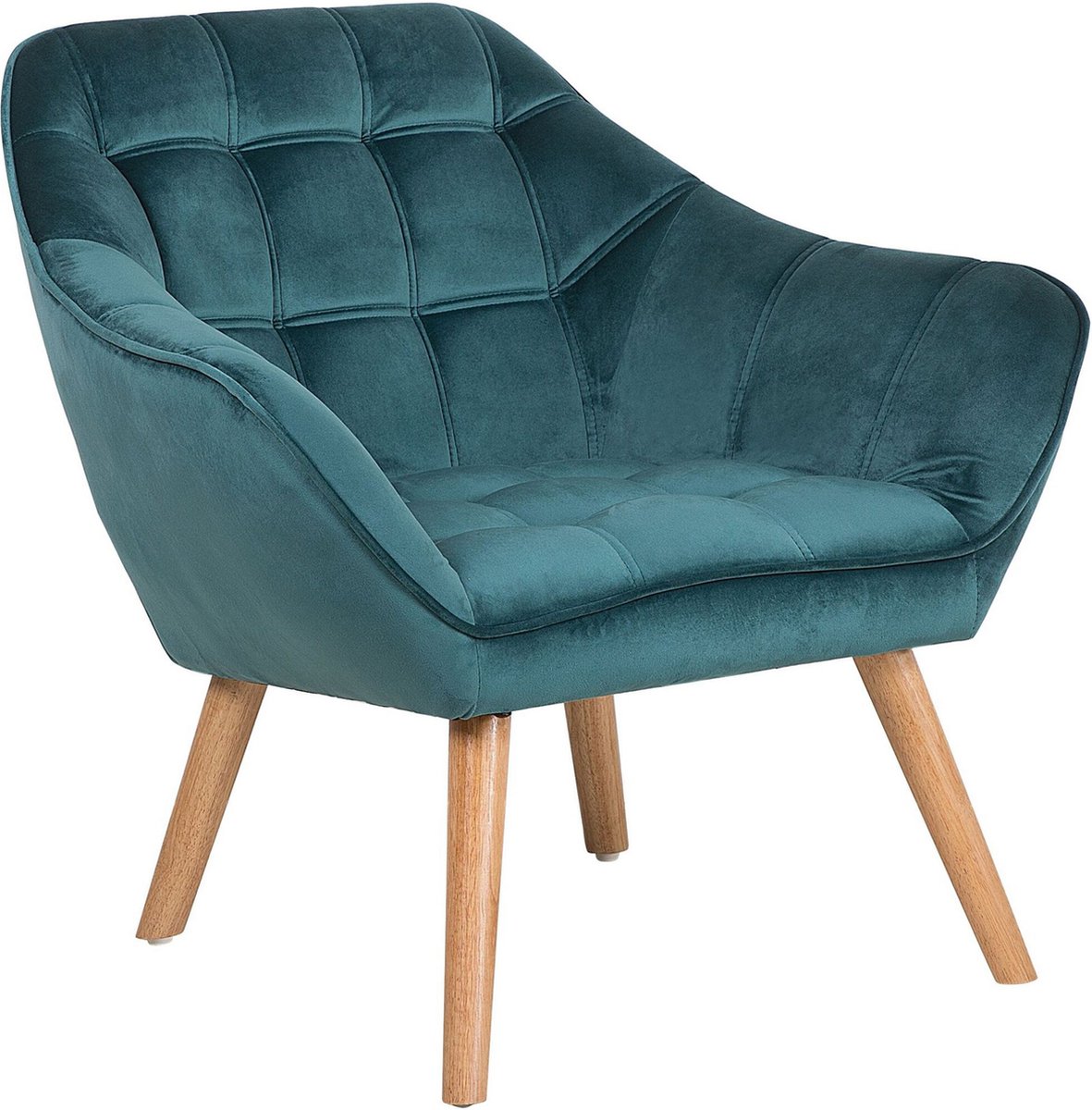 Beliani Karis Fauteuil Fluweel 74 X 85 Cm - Blauw