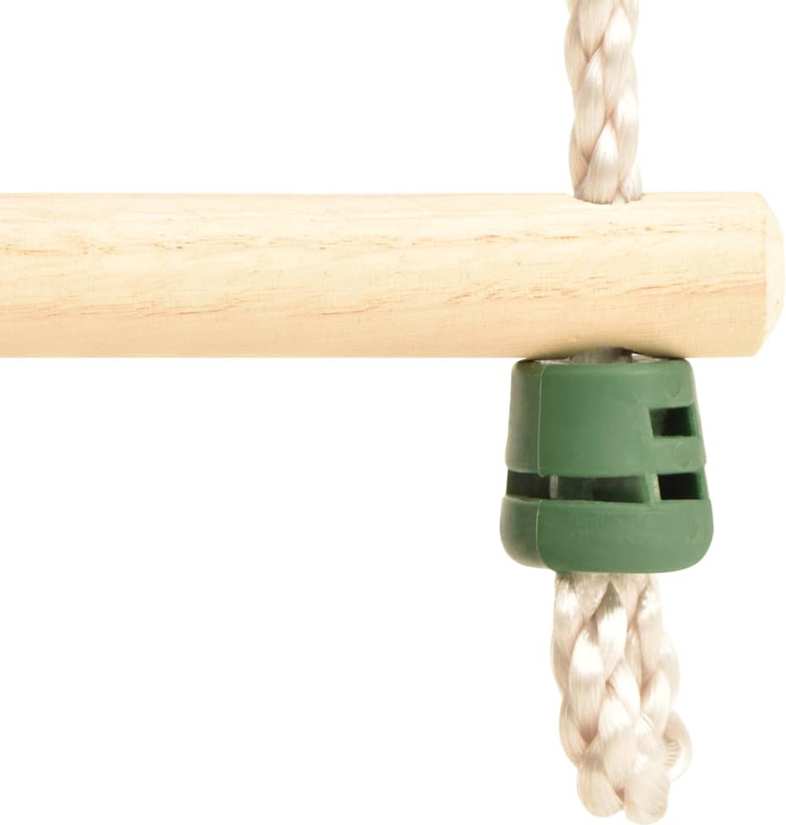 Vidaxl Touwladder 30x168 Cm Massief Hout En Pe - Bruin