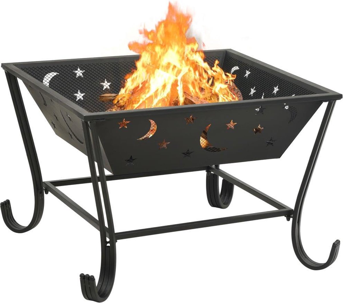 Vidaxl Vuurplaats Met Pook Xxl 62 Cm Staal - Zwart