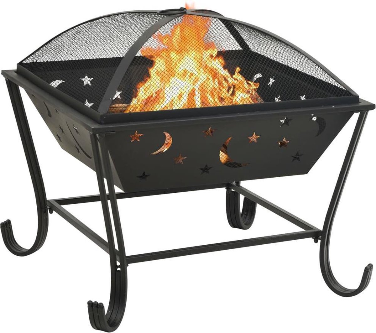 Vidaxl Vuurplaats Met Pook Xxl 62 Cm Staal - Zwart