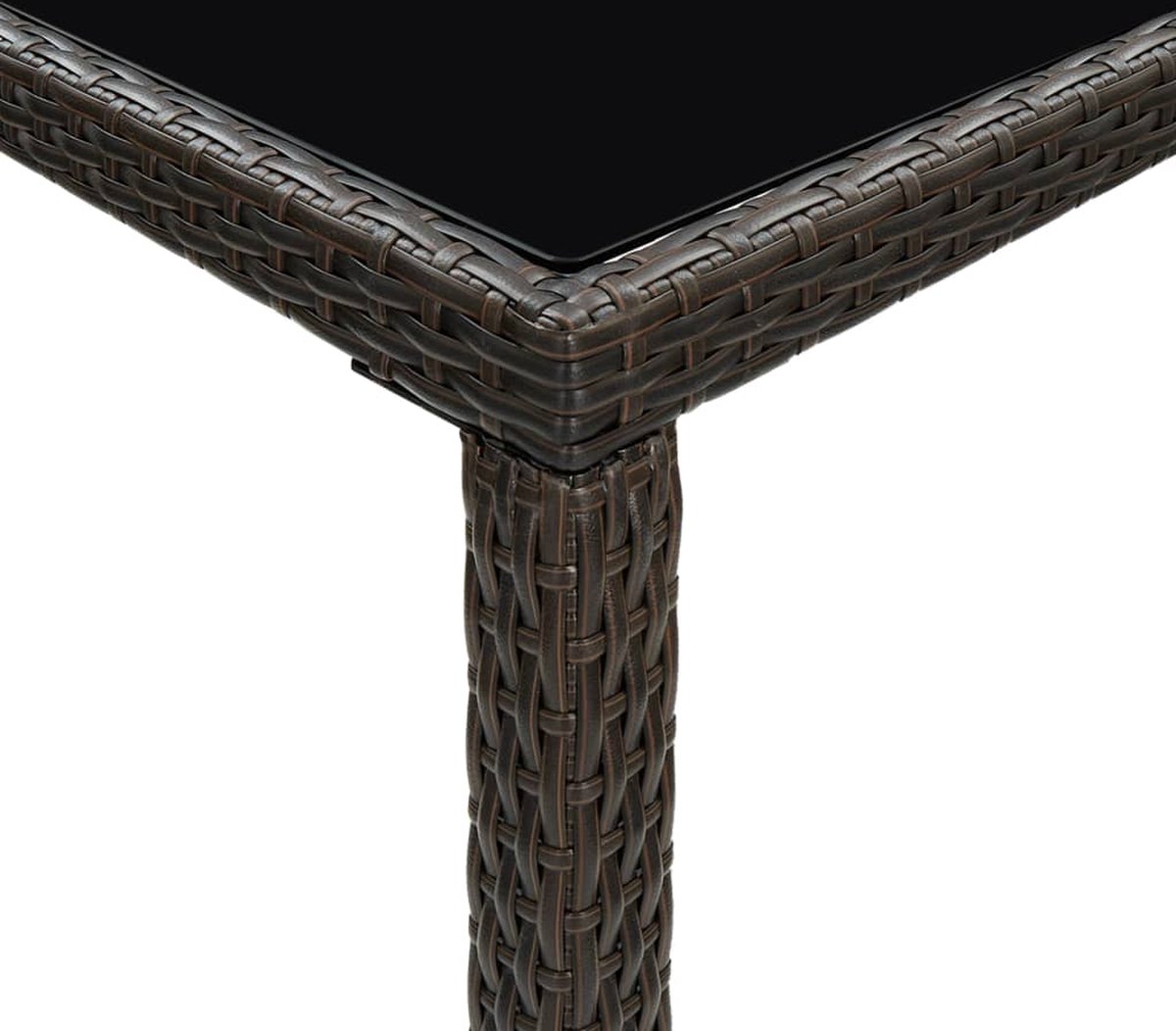 Vidaxl Tuinbartafel 130x60x110 Cm Poly Rattan En Glas - Bruin