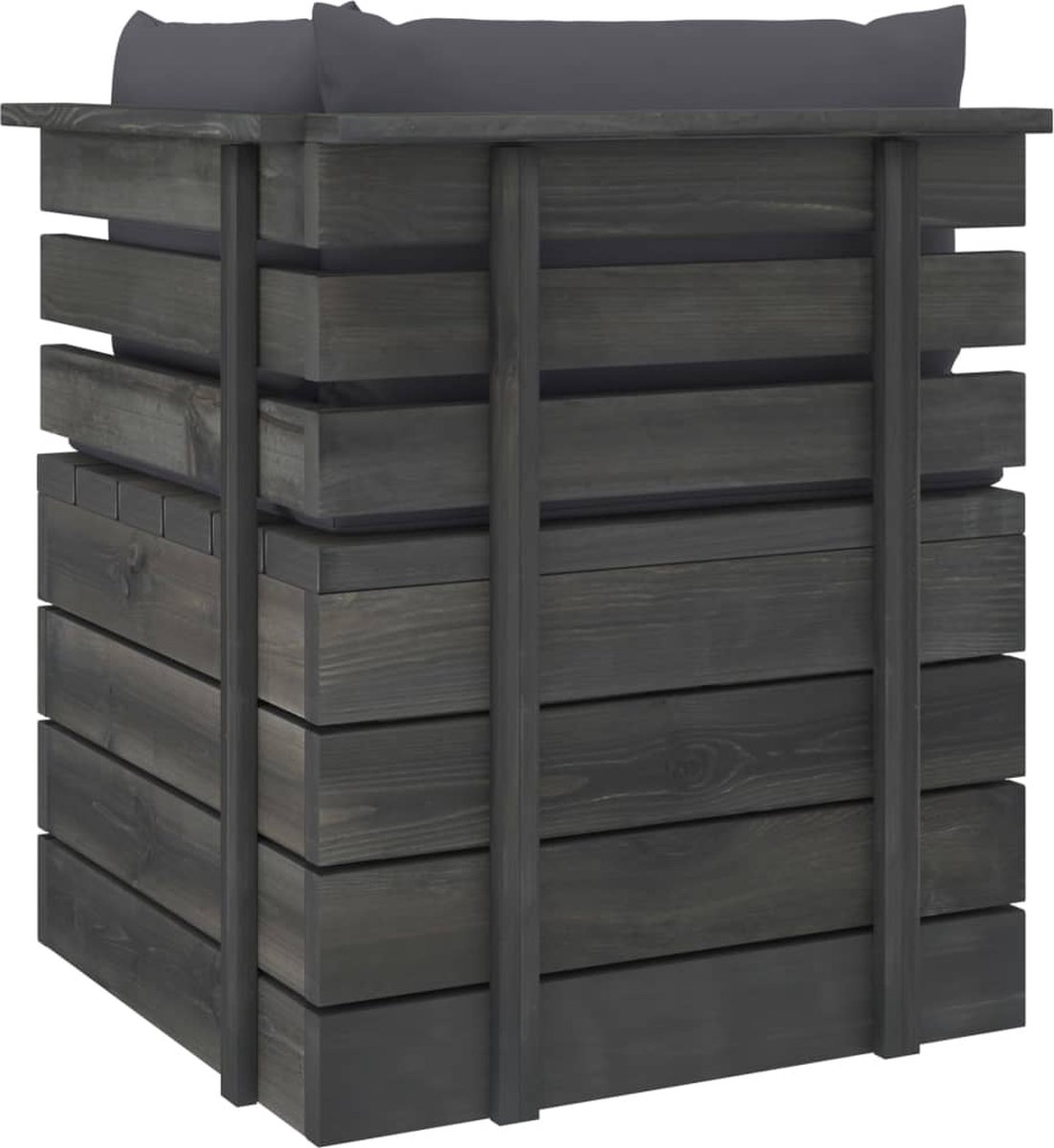 Vidaxl Tuinhoekbank Met Kussens Pallet Grenenhout - Grijs