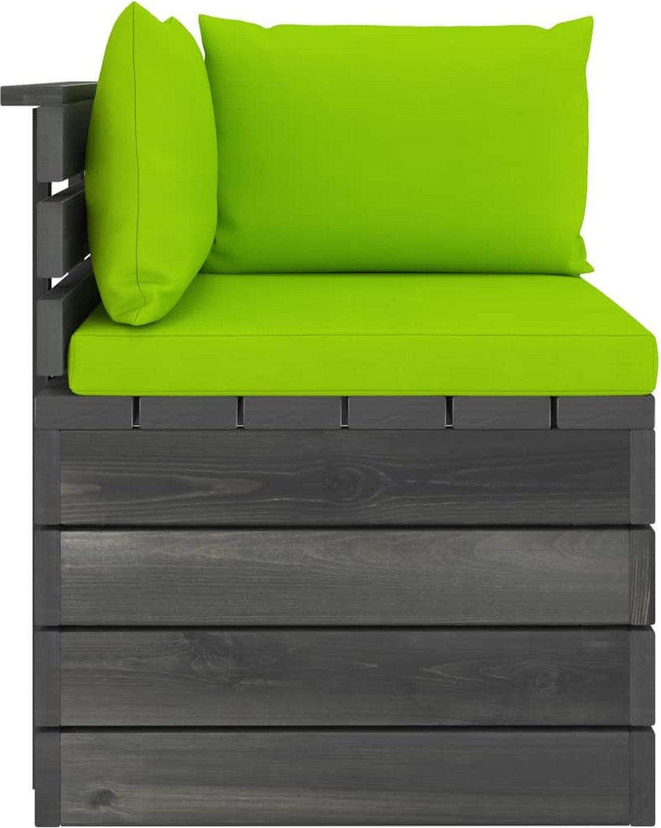 Vidaxl Tuinhoekbank Met Kussens Pallet Grenenhout - Groen