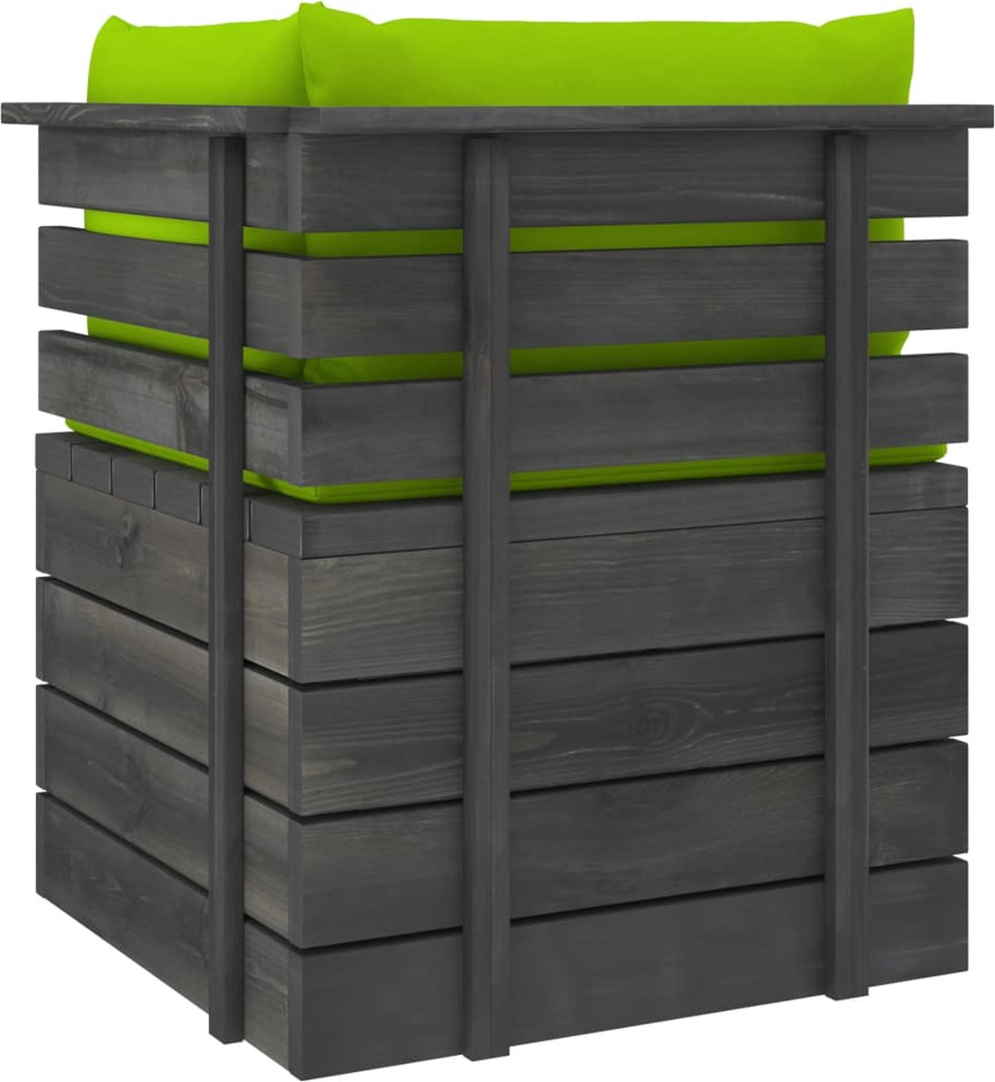 Vidaxl Tuinhoekbank Met Kussens Pallet Grenenhout - Groen