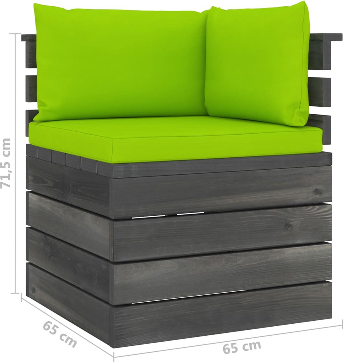 Vidaxl Tuinhoekbank Met Kussens Pallet Grenenhout - Groen