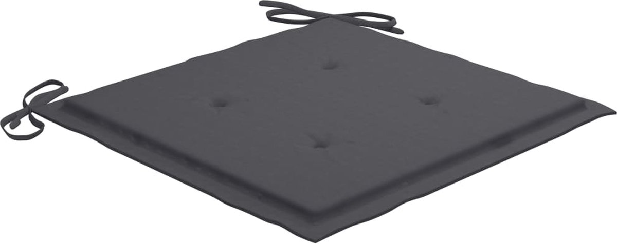 Vidaxl Eetkamerstoelen 2 St Met Antracietkleurige Kussens Massief Teakhout - Grijs