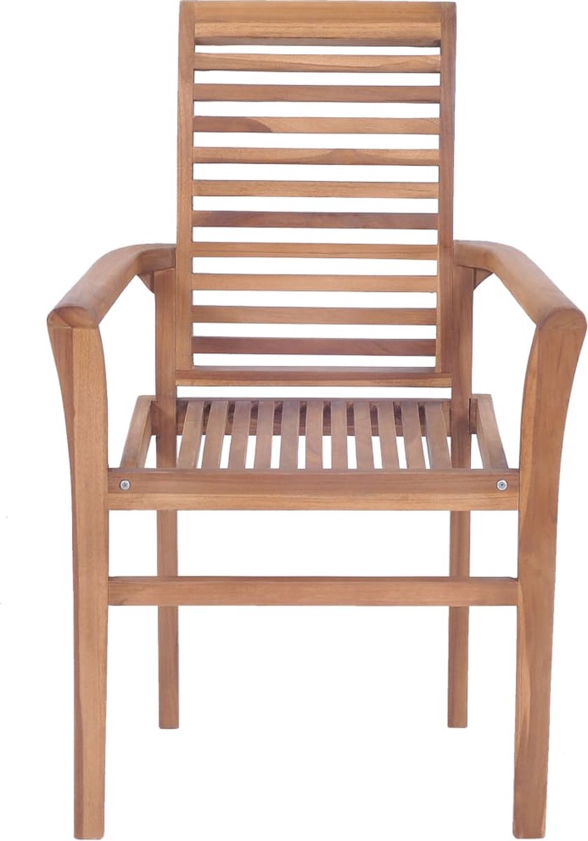 Vidaxl Eetkamerstoelen 2 St Met Antracietkleurige Kussens Massief Teakhout - Grijs