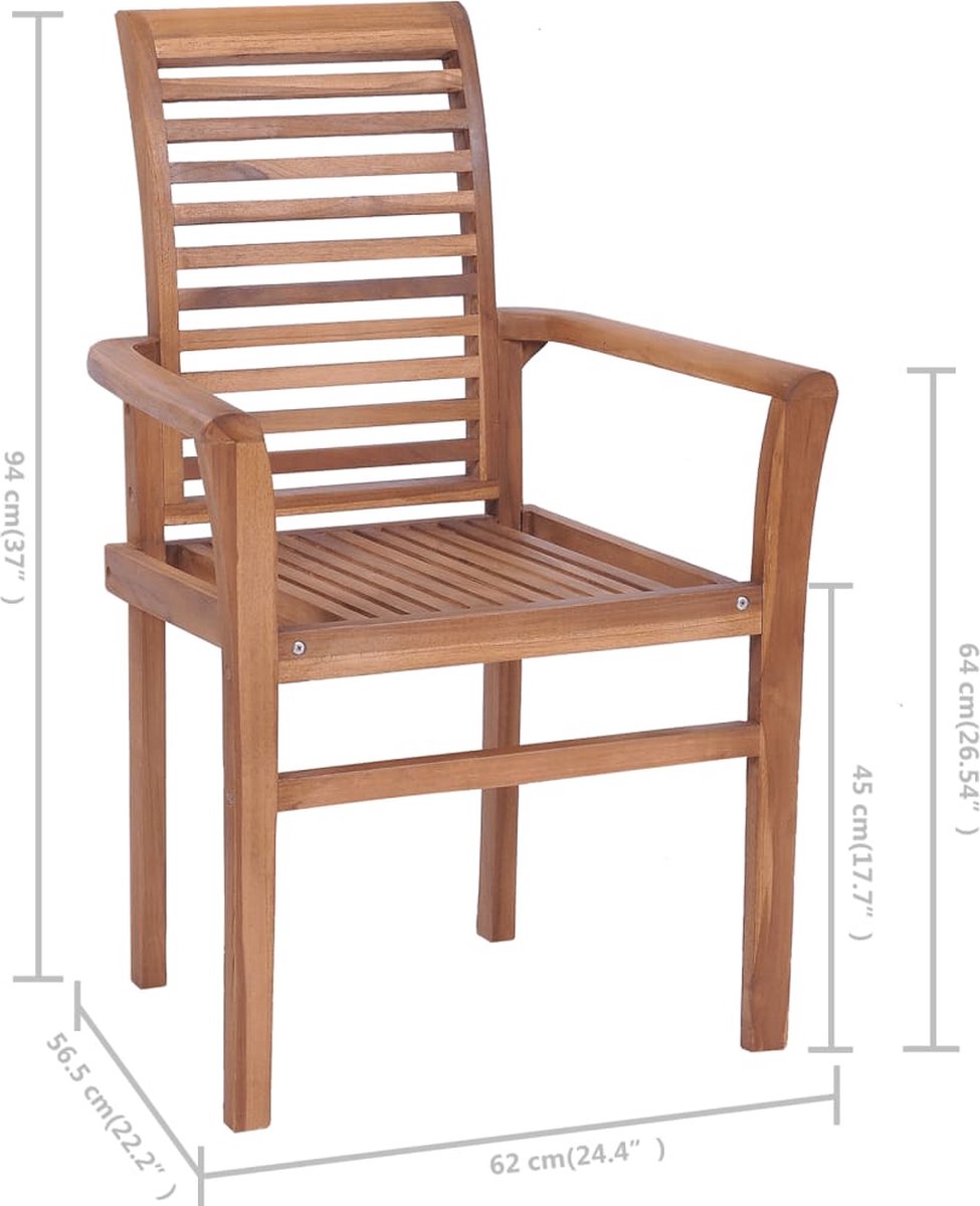 Vidaxl Eetkamerstoelen 2 St Met Antracietkleurige Kussens Massief Teakhout - Grijs