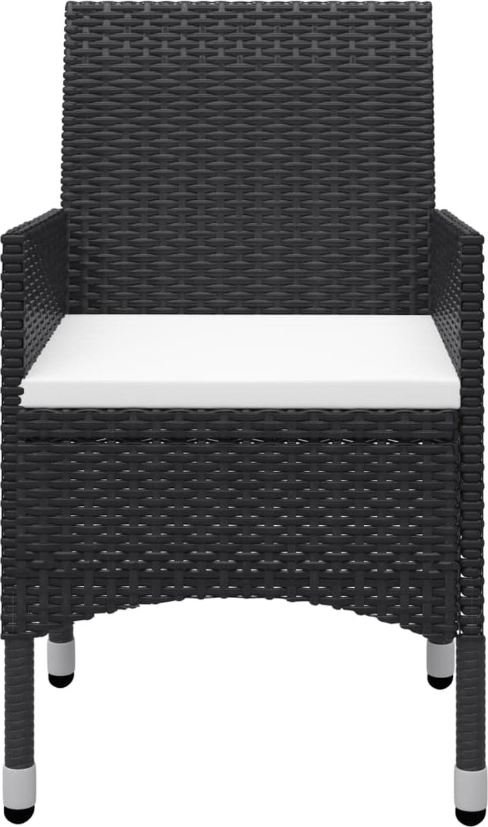 Vidaxl 3-delige Bistroset Poly Rattan En Acaciahout - Zwart
