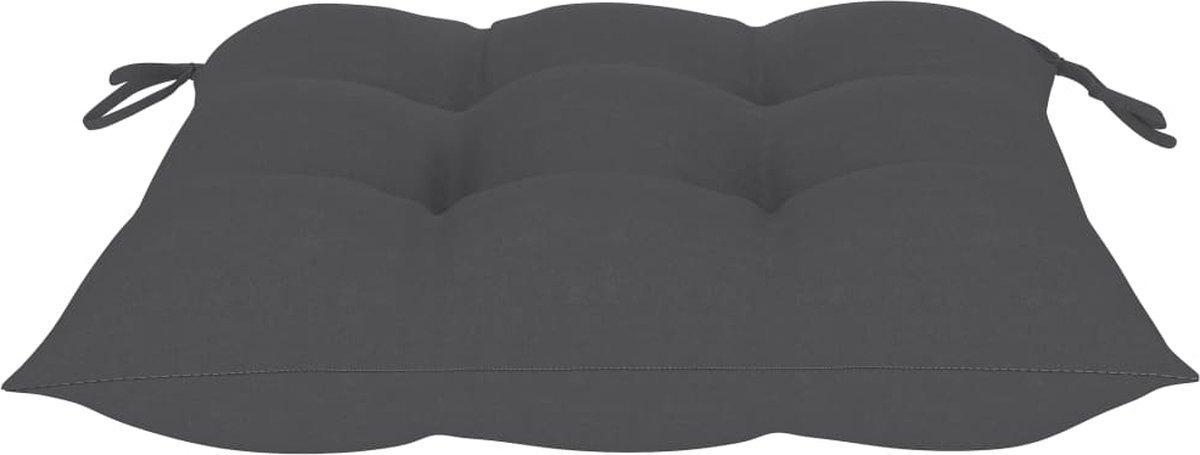 Vidaxl Eetkamerstoelen 2 St Met Antracietkleurige Kussens Massief Teakhout - Grijs