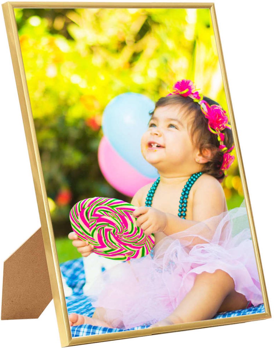 Vidaxl Fotolijsten 3 St Voor Wand Of Tafel 21x29,7 Cm Mdfkleurig - Goud