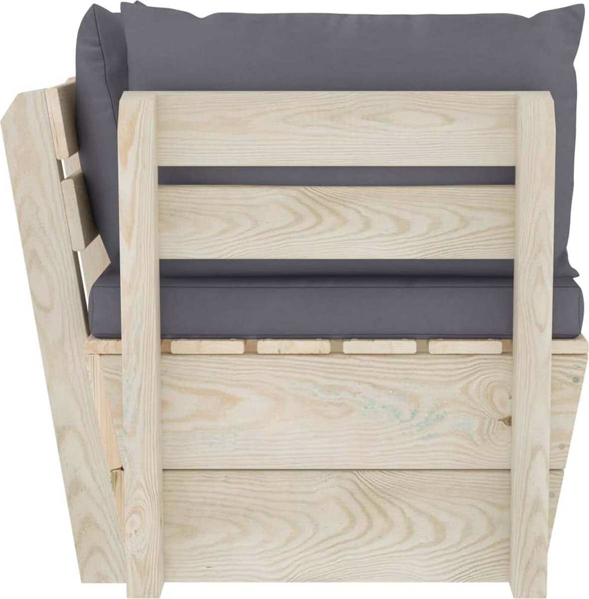 Vidaxl Tuinhoekbank Met Kussens Pallet Geïmpregneerd Vurenhout - Grijs
