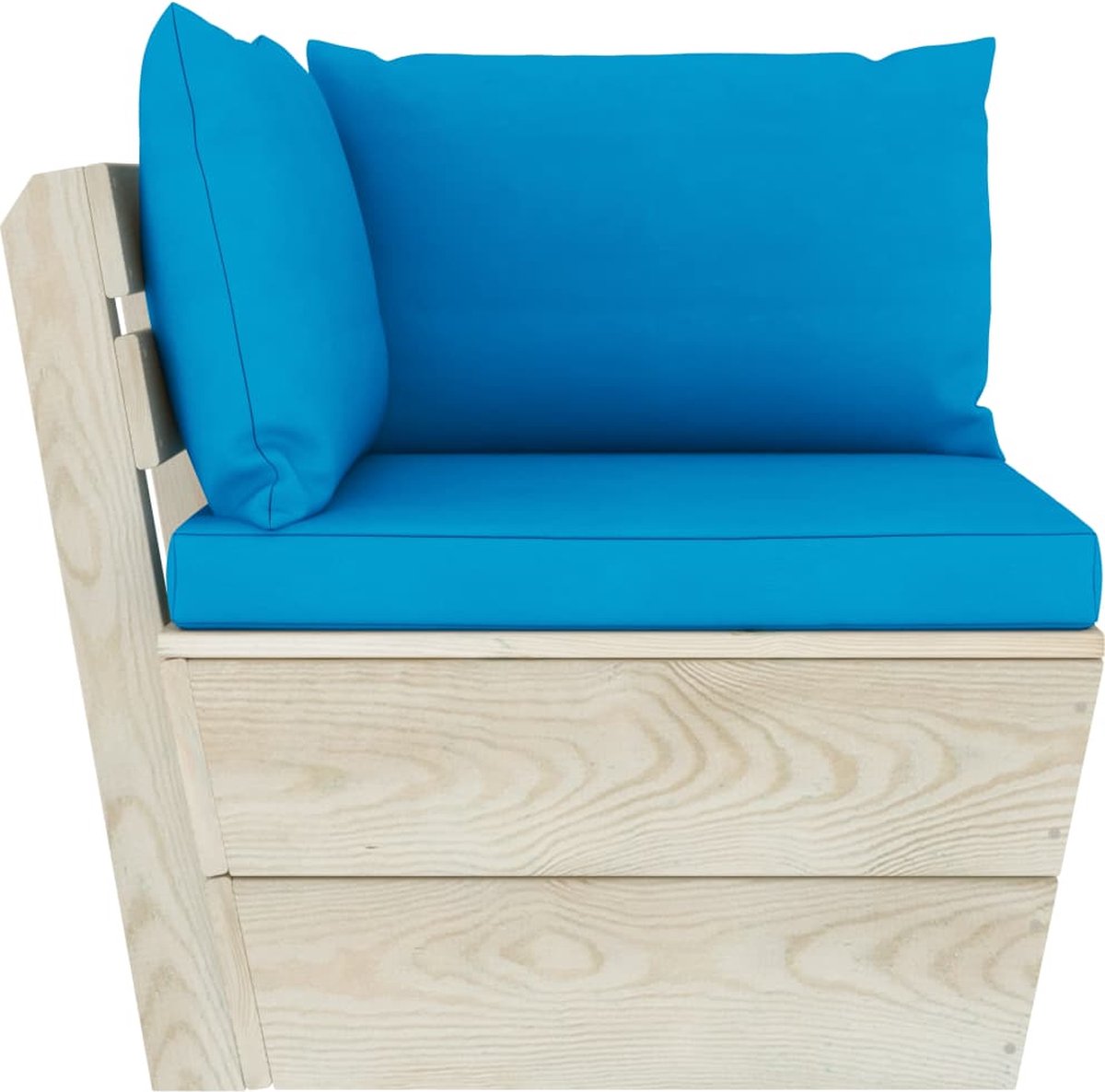 Vidaxl Tuinhoekbank Met Kussens Pallet Geïmpregneerd Vurenhout - Blauw