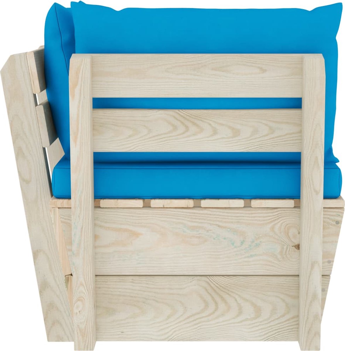 Vidaxl Tuinhoekbank Met Kussens Pallet Geïmpregneerd Vurenhout - Blauw