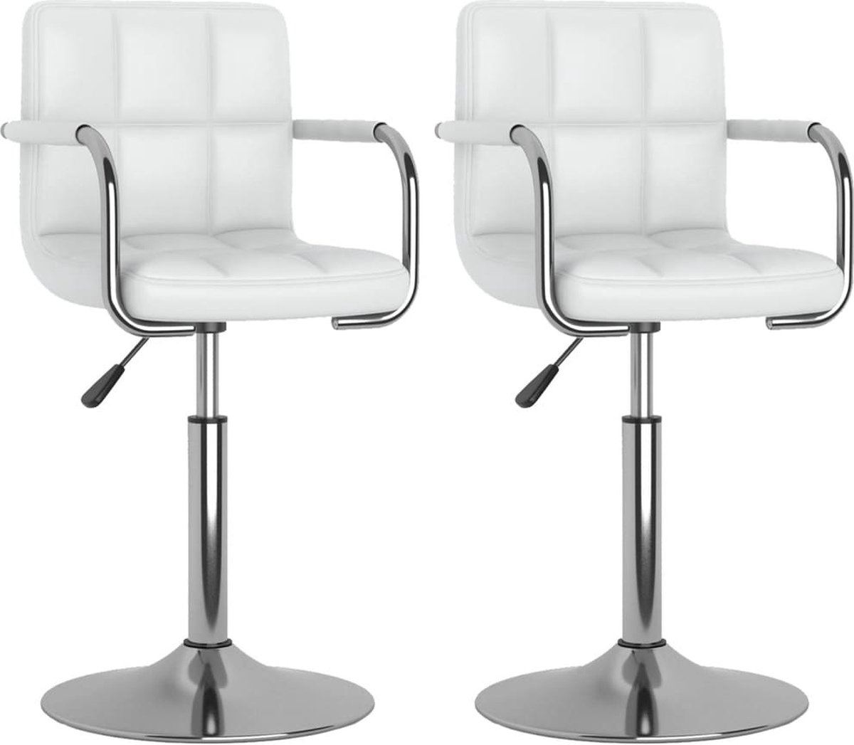 Vidaxl Eetkamerstoelen 2 St Draaibaar Kunstleer - Wit