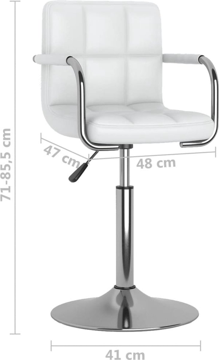 Vidaxl Eetkamerstoelen 2 St Draaibaar Kunstleer - Wit