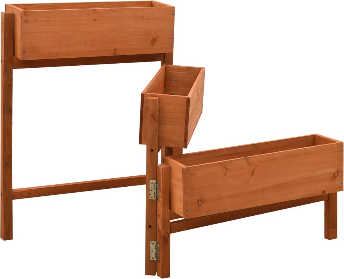 Vidaxl Plantenbak Inklapbaar 60x14x75 Cm Massief Vurenhout - Oranje