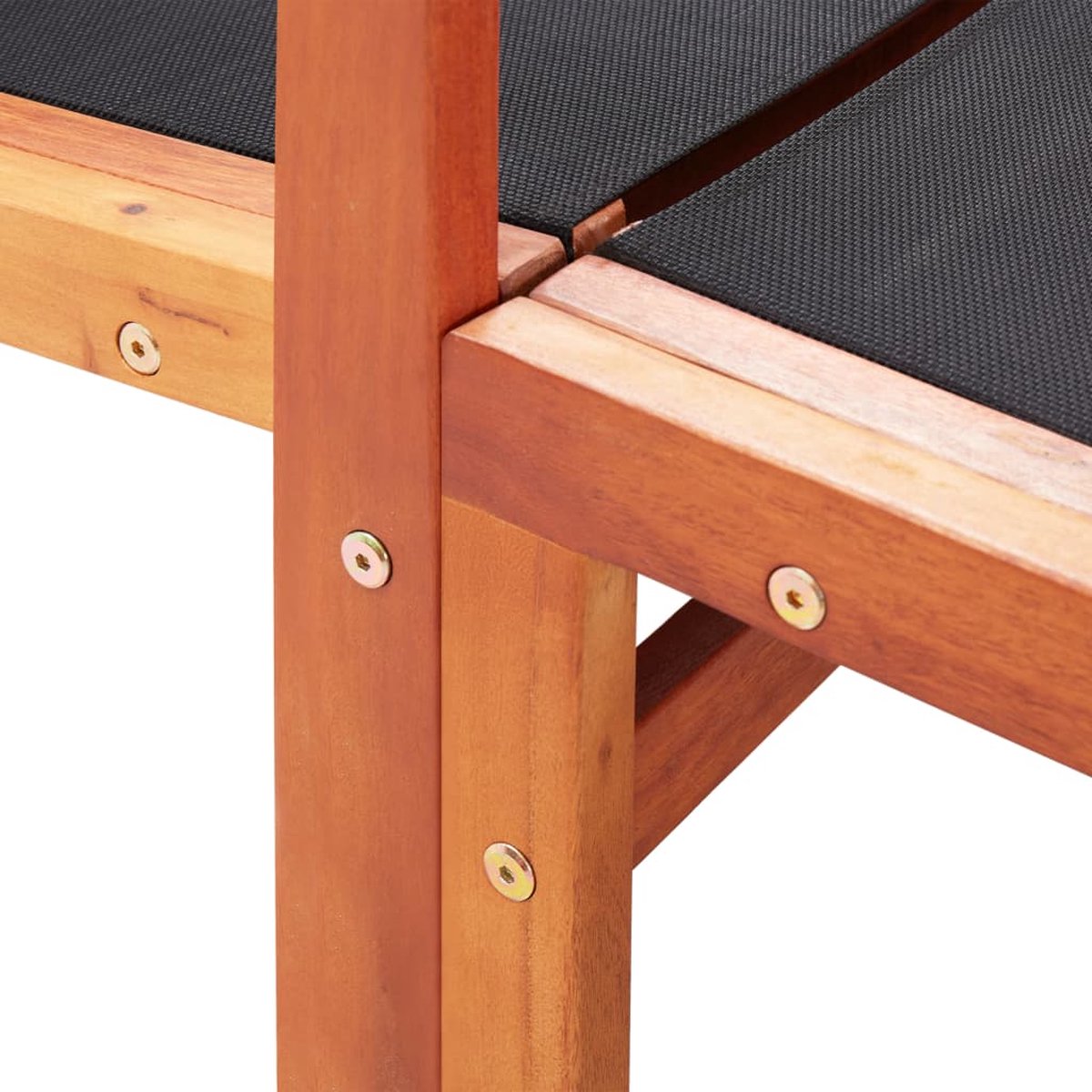 Vidaxl Tuinstoel Met Voetensteun Massief Eucalyptushout En Textileen - Zwart